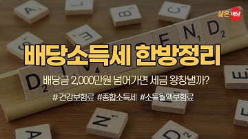 배당소득세 구간별로 정리해 봤습니다 / 배당금 2,000만원 넘으면 세금 왕창 낼까? (종합소득세, 건보료 계산)