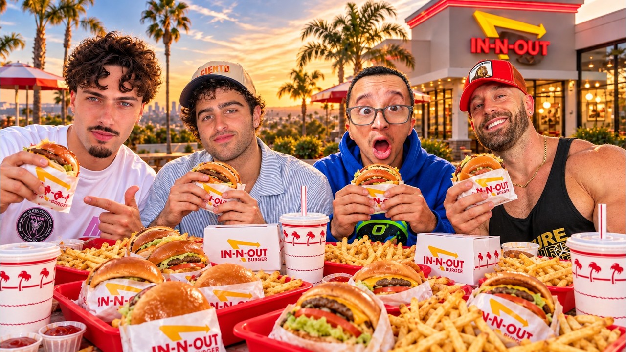 My FIRST In-N-Out Mukbang in LA w/ Bradley Martyn, Nick Nayersina & Braeden