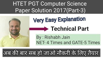 Lect-2.3 | HTET previous year question paper 2017 with solution for PGT computer science - Part 3