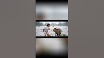 Capybara cứu ông khỏi siêu bão #trending #funny #capybara #ytshorts #ai