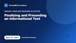 Grade 8 English Reading Elective_Week 25 Day 5 | Bible-Based Learning by HeroesMart Academy