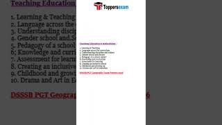 Dsssb pgt geography syllabus 2026 | dsssb pgt geography syllabus #govtexams #education #viralvideo