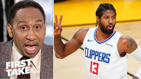 FIRST TAKE | Stephen A. goes crazy Paul George drops 41 as Clippers coast past Suns 116-102 in Gm 5