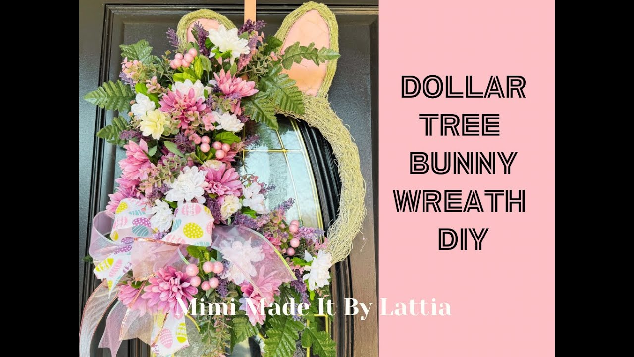 DOLLAR TREE BUNNY WREATH DIY - YouTube