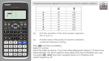 Regressielijn en correlatiecoëfficiënt op Casio Classwiz | Kleinste kwadraten op fx-991EX fx-570EX