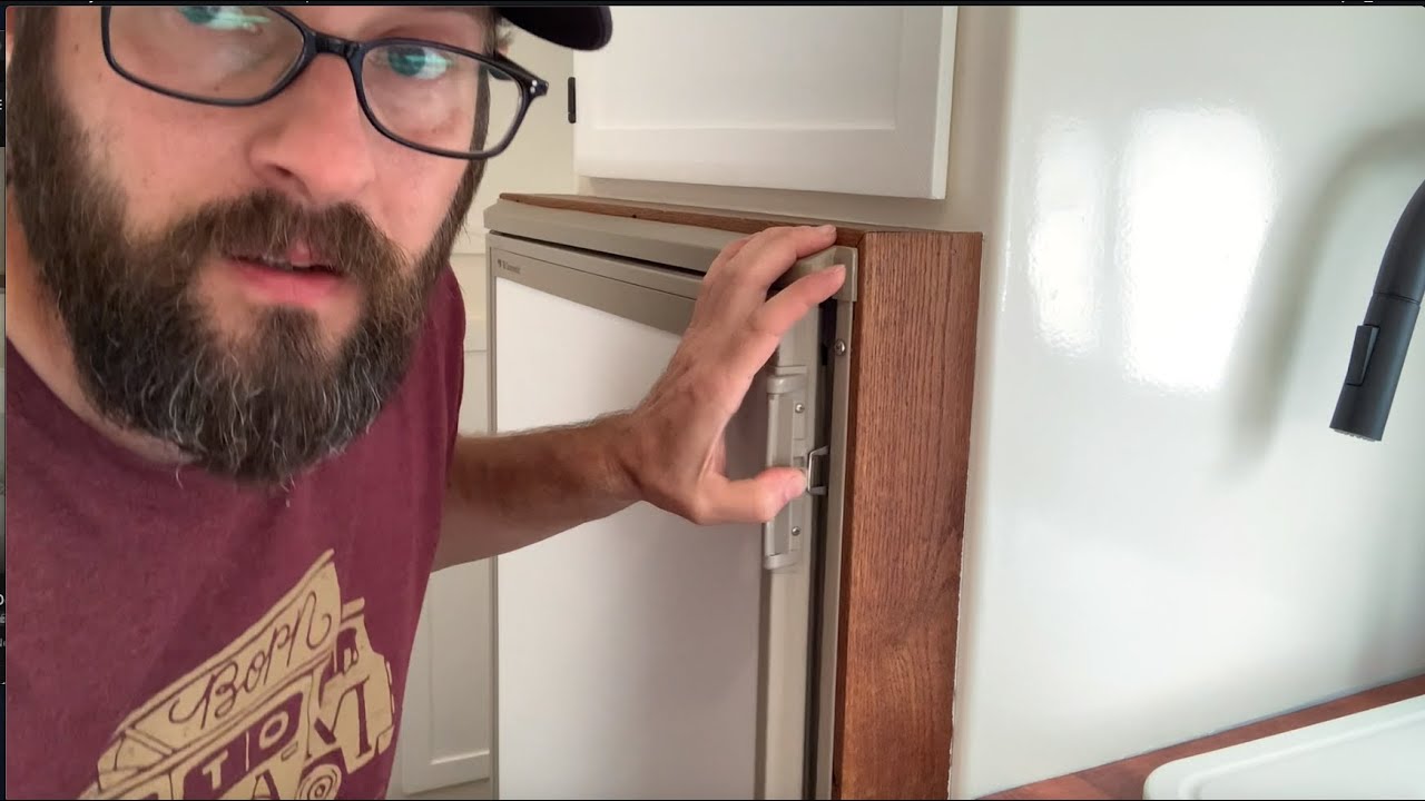 Walk thru of the Scamp & Dometic freezer door hinge repair YouTube