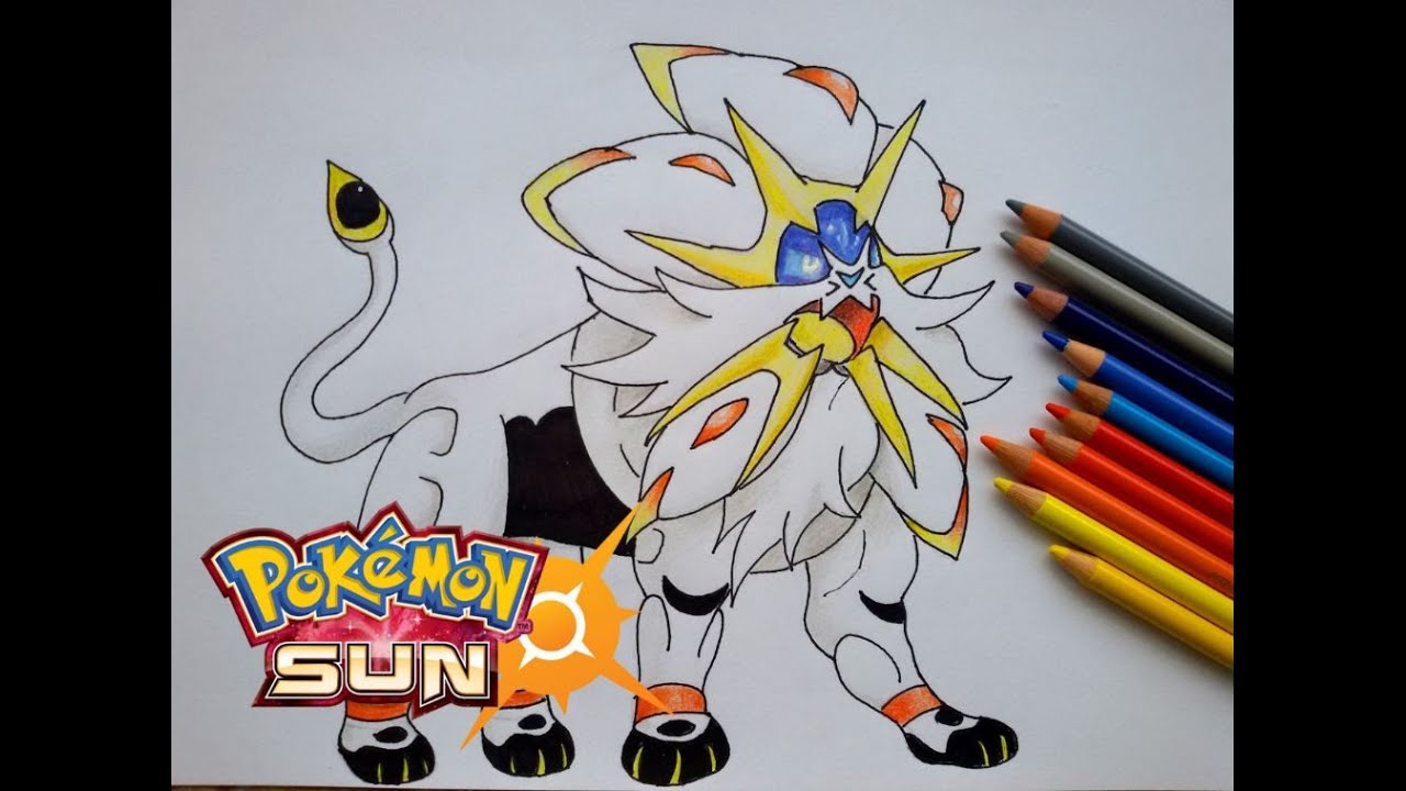 How To Draw Solgaleo Pokemon Sun Moon Youtube