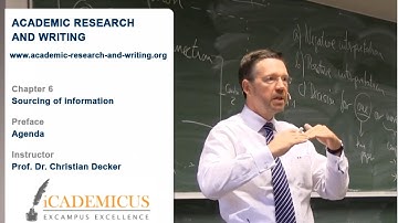 Academic research and writing – Chapter 6 Sourcing of information – Unit 0 Agenda
