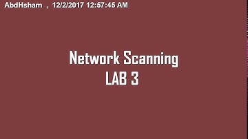 Network Scanning LAB3