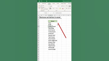 Remove surnames in excel in one click