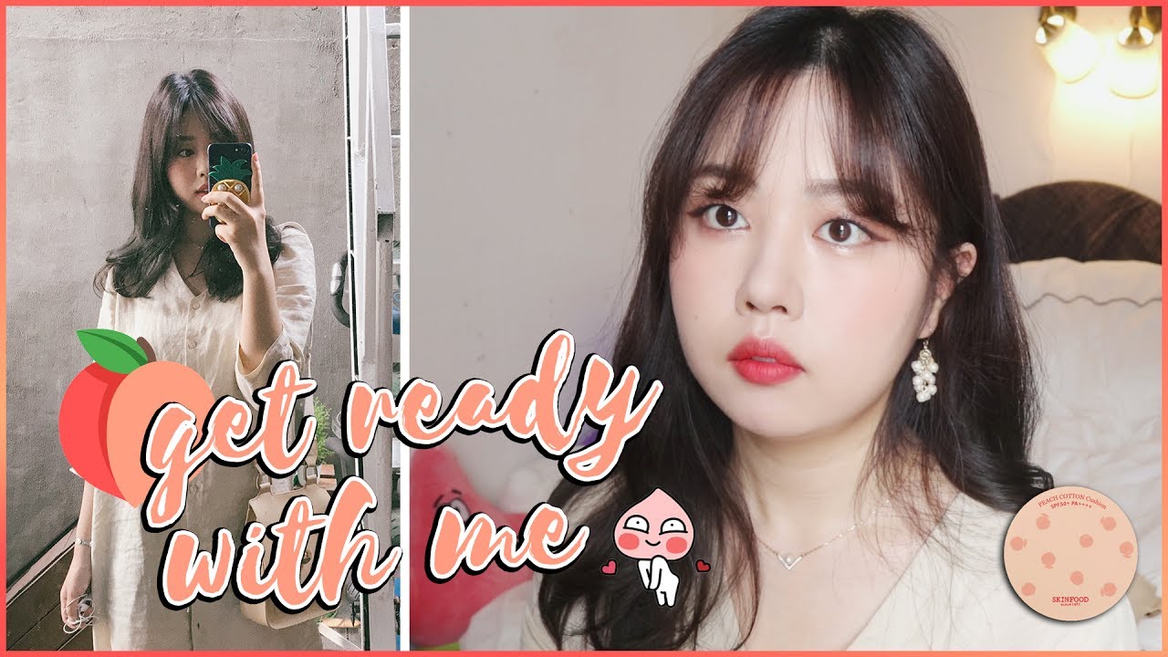 GET READY WITH ME #7 (스킨푸드 뽀송쿠션, 피치피치🍑) | WOORIN