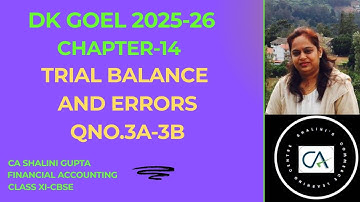 “Trial Balance & Errors | Chapter 14 Q 3A-3B | DK Goel Class 11 Accounts | CBSE 2026”