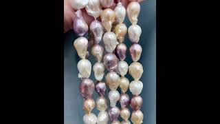Celebrity 13-15mm large size multi-color baroque pearls #pearls #baroque #diyjewelry Wealth