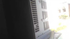 Looking at the condenser fan of the Carrier brand, mini split type air conditioner