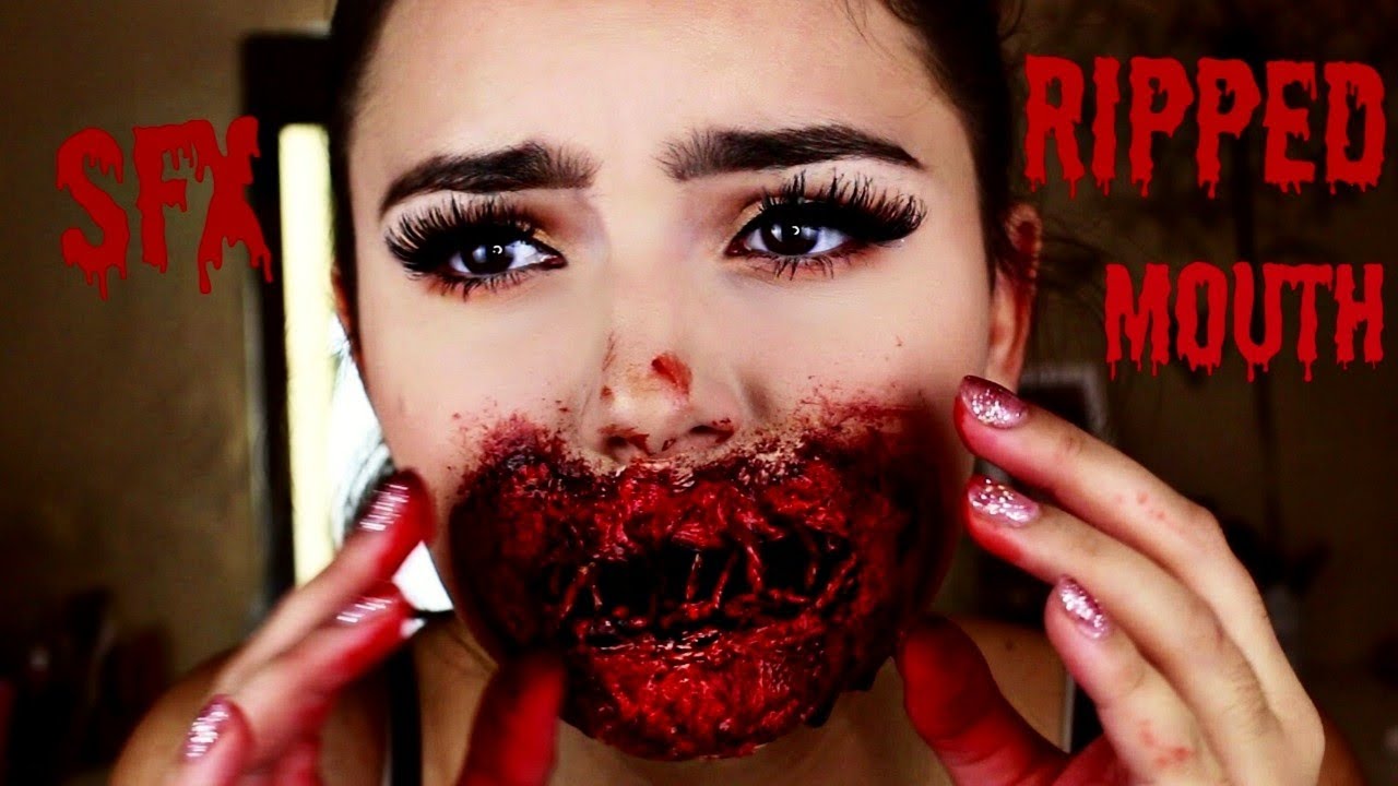 SPECIAL FX MAKEUP TUTORIAL RIPPED MOUTH Halloween Fr 20 Euro