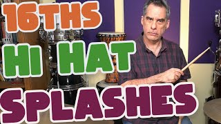 How To Play 16th Note Hihat Splashes Pt.1 Single Handed | Drum Lesson