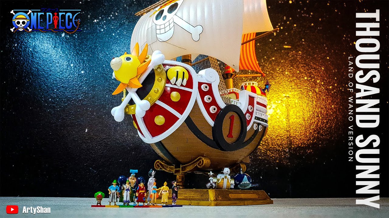 Bandai One Piece Thousand Sunny Ship Mega World Collectable Special Gold  Colour Figure Golden