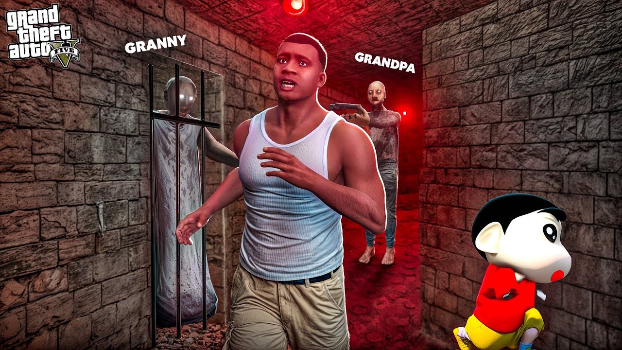 Franklin & Shinchan ATTACKED by GRANDPA & GRANNY in GTA 5