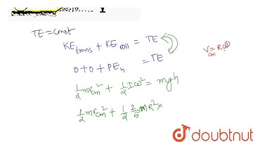 A ball of radius `R` and mass `m` is rolling without slipping on a horizontal surface with velocity