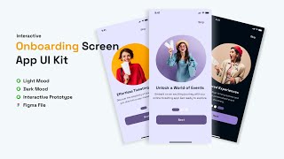 Interactive Onboarding Screen App UI Kit in Figma