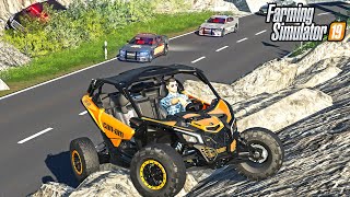EVADING COPS IN CAN-AM MAVERICK XRS (STOLEN) | OFF-ROAD CHASE | FARMING SIMULATOR 2019