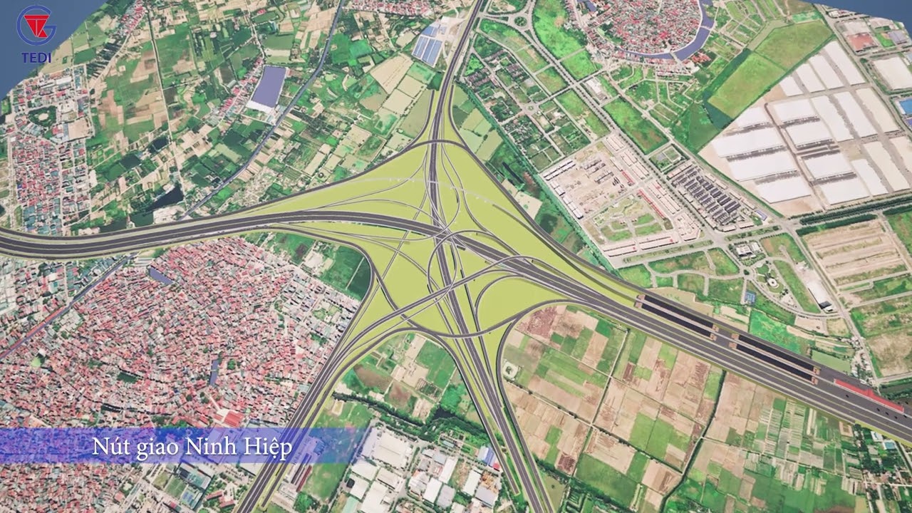 Đường kết nối Sân bay Gia Bình trên địa phận Hà Nội - mô phỏng 3D