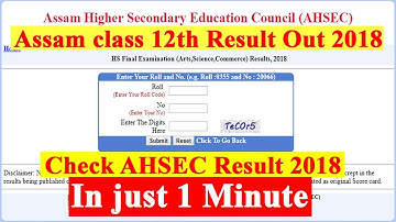 Assam HS Result Out 2018 - How to see AHSEC class 12 Result step by step 2018