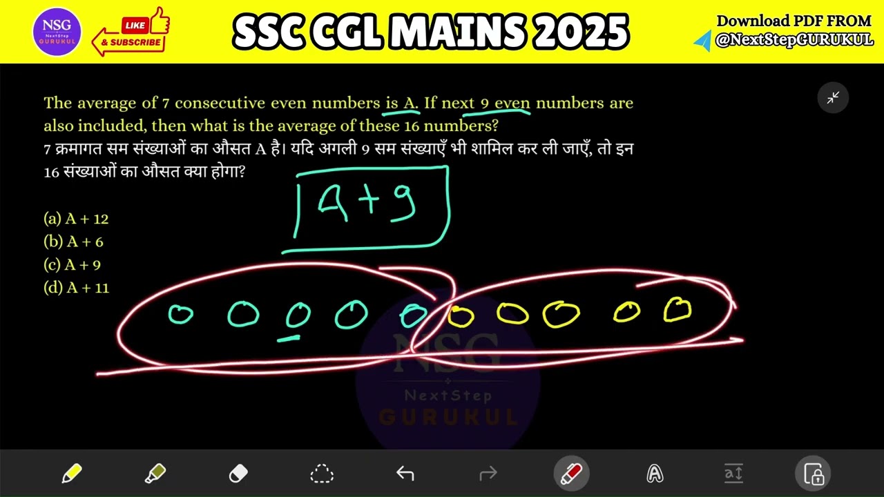 The average of 7 consecutive even numbers is A. If next 9 even numbers are also included
