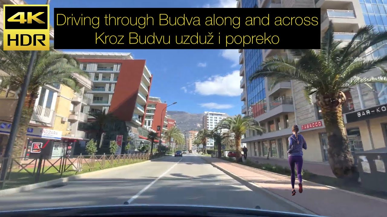 BUDVA CITY [Driving Tour in 4K] MNE Crna Gora Winter 2023 - Kroz Budvu uzduž i popreko