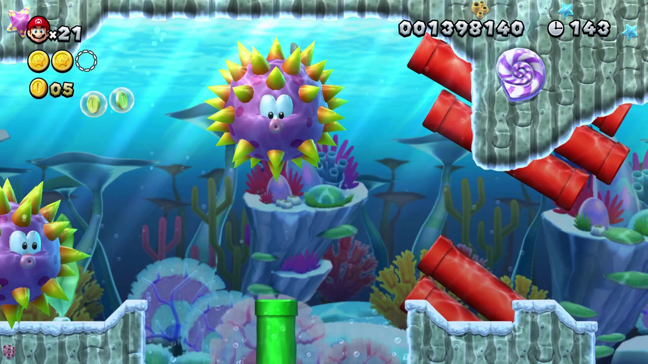 New Super Mario Bros. U Deluxe (MARIO) Sparkling Waters YouTube