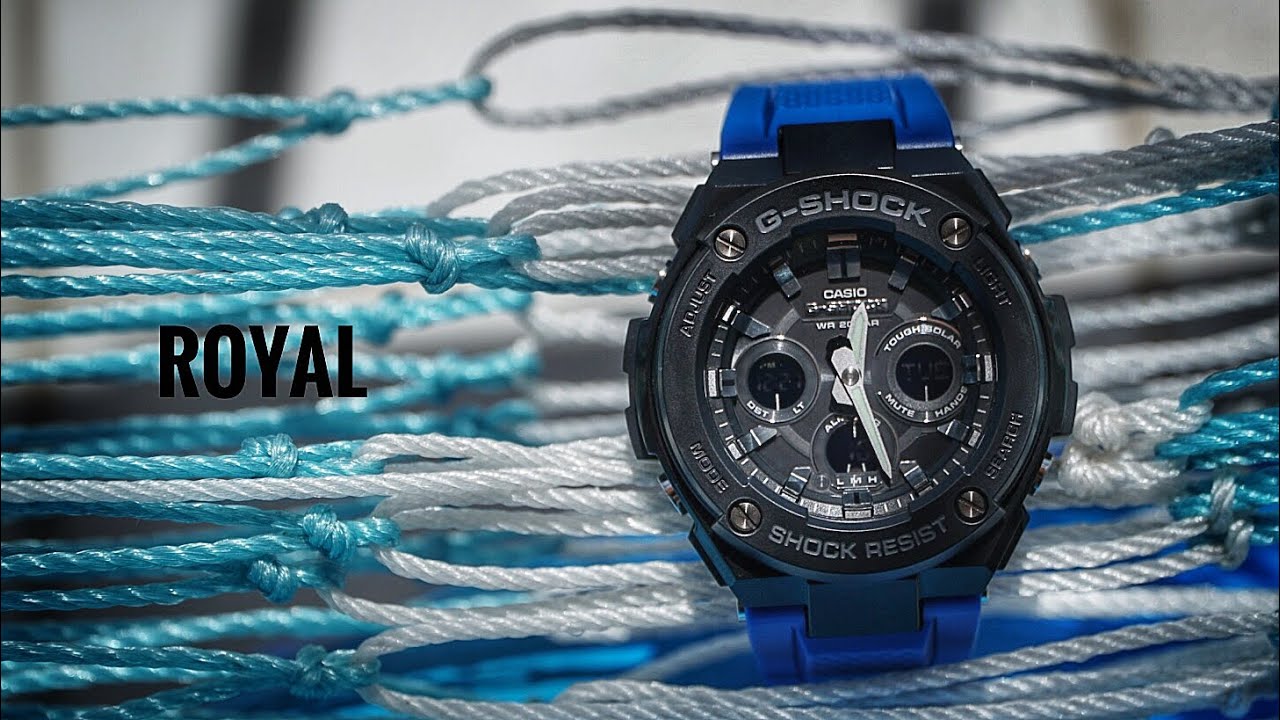 Casio G-Shock GST-S300G-2A1DR Mid size Royal Blue G-Steel watch unboxing &  review