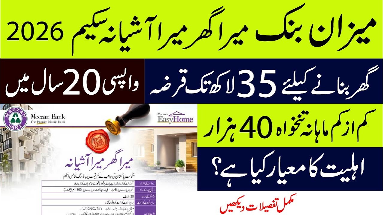 Meezan Bank Mera Ghar Mera Ashiana Scheme 2026 Application Form