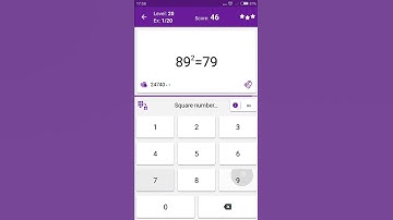 Math Tricks - Training mode - square numbers between 80 and 89 - level 020 (Number Keyboard)