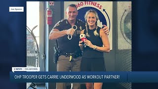 OHP trooper works out with Carrie Underwood