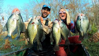 2 HOURS of Fall Crappie CATCH and COOKS!  Loading Up on HUGE SLABS!!!!