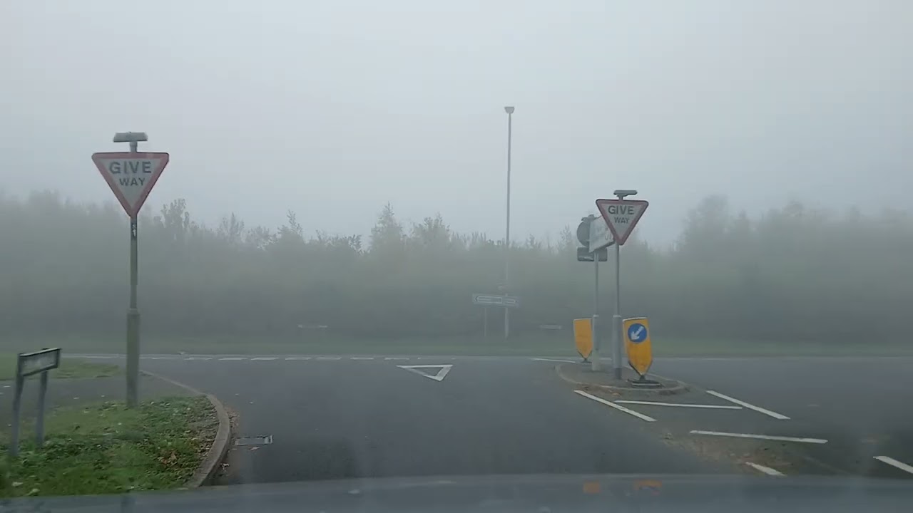 Dashcam near to Newton Linford to burbage October 12th 2025 video 1 (foggy)