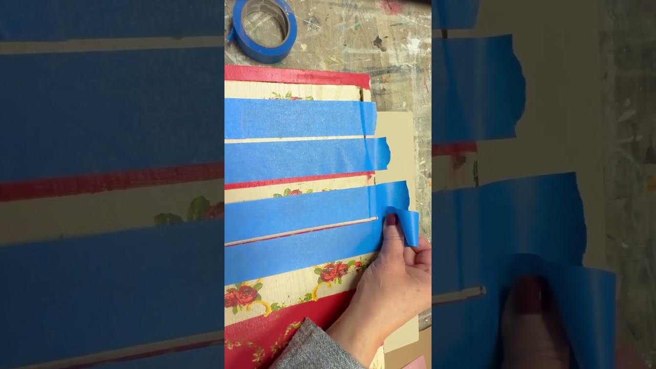 Creating an antique French mattress ticking fabric look with our new Petit Fleur Paint Inlay.