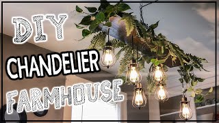 DIY HOW TO MAKE A FARMHOUSE CHANDELIER | ARELI MISCAVAGE