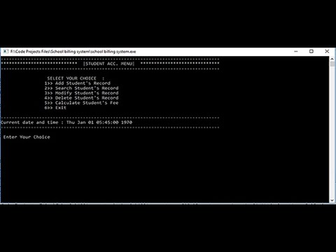 SCHOOL BILLING SYSTEM IN C PROGRAMMING WITH SOURCE CODE