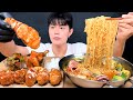 SUB) 삼양라면 골드, 처갓집 슈프림 양념치킨 먹방 리얼사운드_Seafood Ramyeon, Spicy Fried Chicken Realsound