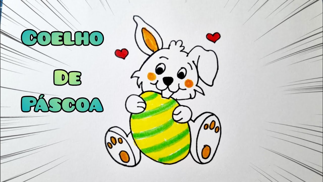Jeito fácil de desenhar um coelho de Páscoa [ passo a passo ] - YouTube