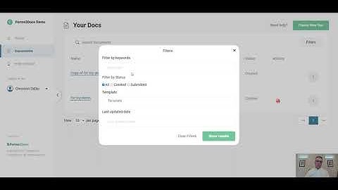 Forms2Docs Demo Tenant Home page how-to video