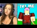 SHE CHALLENGED ME TO A 1V1.. (Roblox Arsenal)