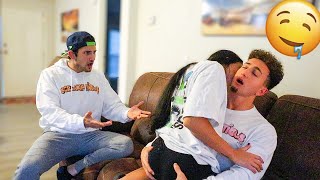 BEING PDA TO SEE HOW MY BROTHER REACTS.. *AWKWARD* - YouTube