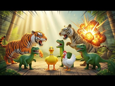 Colorful Wild Animals Lined Up! Fun Toy Collection for Kids - YouTube