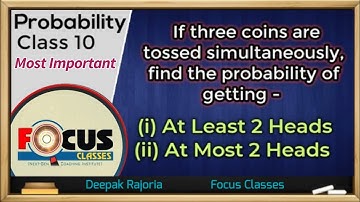 If three coins are tossed simultaneously, find the probability of getting at least 2 Heads, At Most