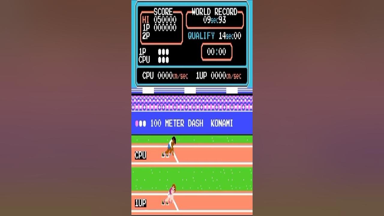 Nes Track and field Race japan Olympics 1983 Konami track and field