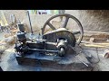 Starting Old Black Oil Engine Working With WoodCutter Machine || Best Sounding Ruston Engine 22HP