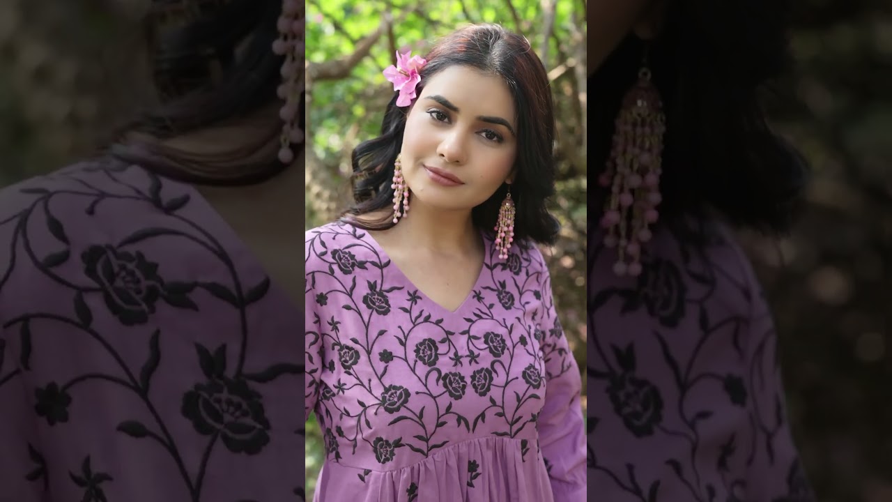 💜 Mauve Boho Embroidered Cotton Midi Dress | Saffron Threads ✨