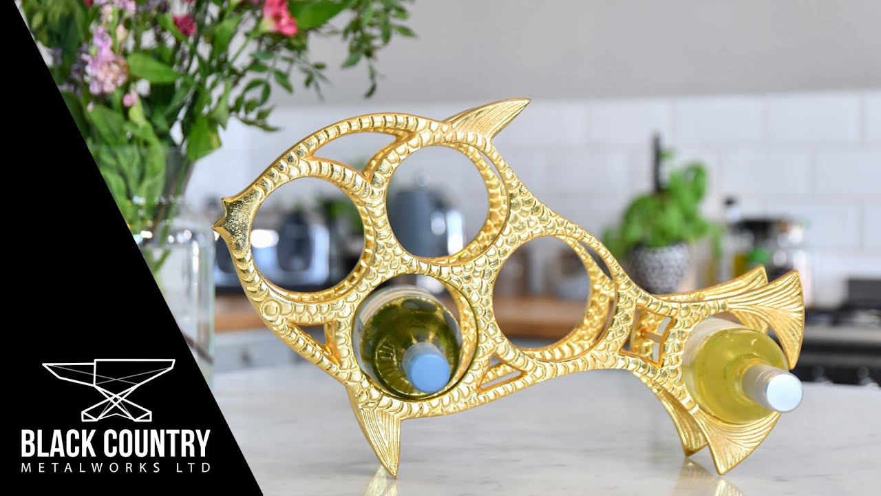Gold 'Fish' Wine Rack